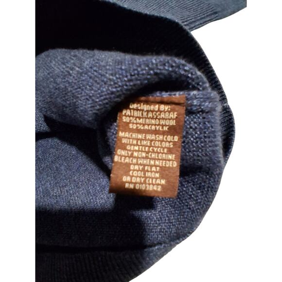 Toscano Merino Wool Button Collar Sweater Mens Size L Preppy Career Grandpa - Picture 5 of 9